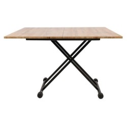 Mesa de Centro Elevable y Tapa Extensible - Fabricada en MDF - Cerrada 100x57 cm, Abierta 100x114 cm, Altura de 39 a 77 cm