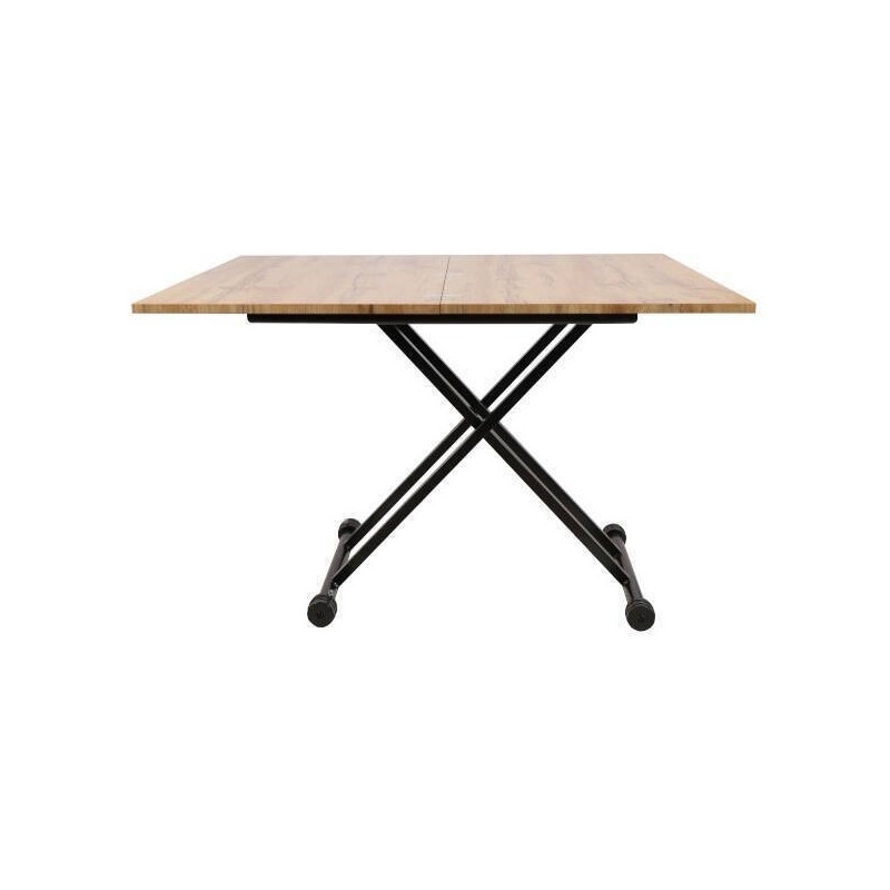 Mesa de Centro Elevable y Tapa Extensible - Fabricada en MDF - Cerrada 100x57 cm, Abierta 100x114 cm, Altura de 39 a 77 cm