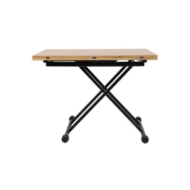 Mesa de Centro Elevable y Tapa Extensible - Fabricada en MDF - Cerrada 100x57 cm, Abierta 100x114 cm, Altura de 39 a 77 cm