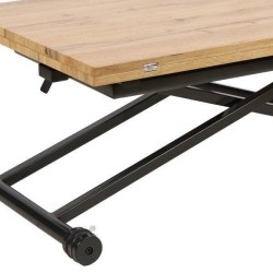 Mesa de Centro Elevable y Tapa Extensible - Fabricada en MDF - Cerrada 100x57 cm, Abierta 100x114 cm, Altura de 39 a 77 cm