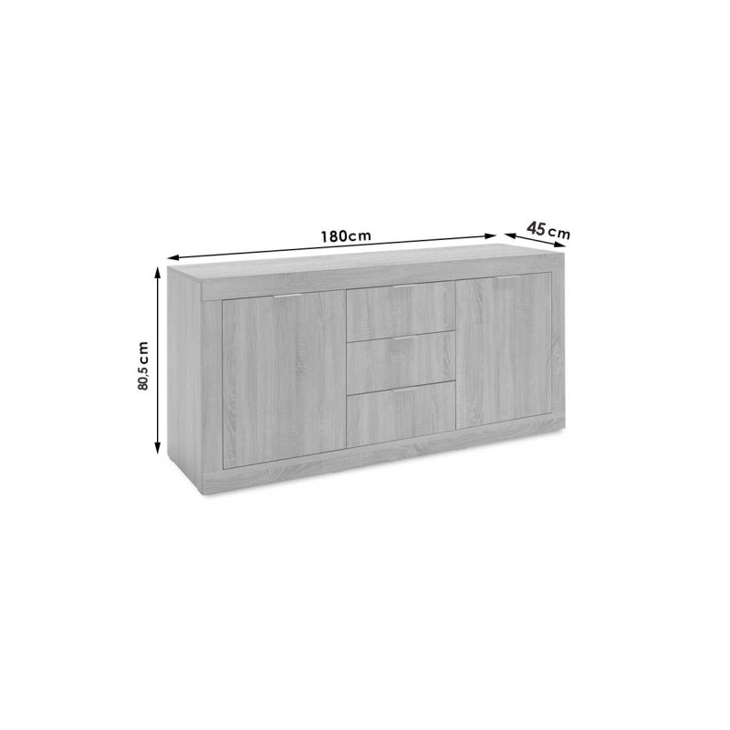 Buffet-Consola Color Cambrian - 180x45x80.5 cm - Mueble Versátil para Comedor y Sala de Estar.