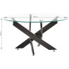 Mesa de Centro Redonda con Tapa de Cristal 8 mm y Patas Metálicas en Acabado Negro -Medidas 80x40 cm