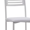 Juego de 4 Sillas de Cocina con Estructura y Patas Metálicas Blancas, Asiento Tapizado en PVC Blanco - Medidas 38,5x48,86 cm