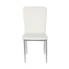 6 Sillas de Comedor con Relleno de Espuma, Tapizado en Símil Piel Blanco y Patas Metálicas Cromadas - Medidas 44x91,5x47 cm