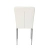 6 Sillas de Comedor con Relleno de Espuma, Tapizado en Símil Piel Blanco y Patas Metálicas Cromadas - Medidas 44x91,5x47 cm