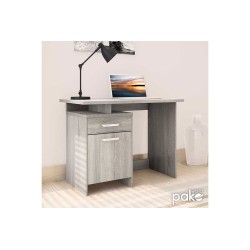 Escritorio Robusto con 2 Cajones - Color Madera  - 100x55x75 cm - Mesa de Estudio y Oficina Duradera