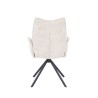 Juego de 2 Sillas con Brazos Tapizadas en Tela Beige y Patas en Acabado Negro, Mecanismo Giratorio 180º-  Medidas 63x62x93 cm