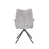 Juego de 2 Sillas con Brazos Tapizadas en Tela Gris y Patas en Acabado Negro, Mecanismo Giratorio 180º-  Medidas 63x62x93 cm