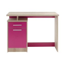 Escritorio Robusto con 2 Cajones - Color Cambrian y Rosa - 100x55x75 cm - Mesa de Estudio y Oficina Duradera