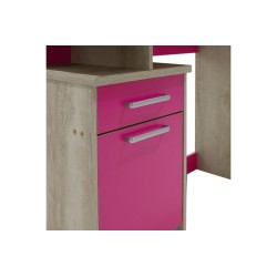 Escritorio Robusto con 2 Cajones - Color Cambrian y Rosa - 100x55x75 cm - Mesa de Estudio y Oficina Duradera