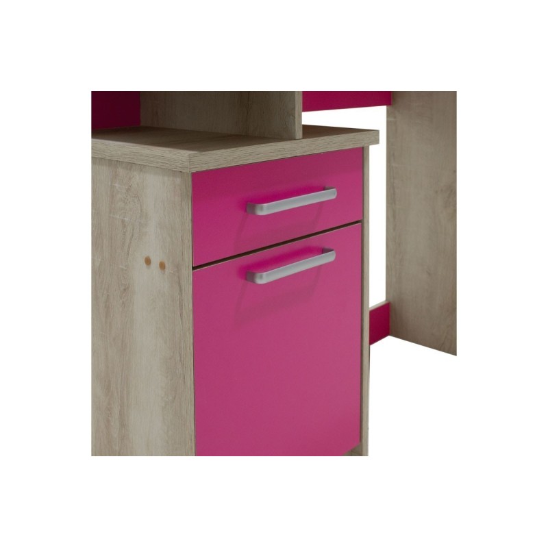 Escritorio Robusto con 2 Cajones - Color Cambrian y Rosa - 100x55x75 cm - Mesa de Estudio y Oficina Duradera