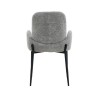 Juego de 2 Sillas con Brazos Tapizadas en Tela Gris y Patas Metálicas Negras - Medidas 60x57x88 cm