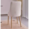 Juego de 4 Sillas Tapizadas en Tela Beige Repelente al Agua con Patas Metálicas en Acabado Madera - Medidas 96x56x40 cm