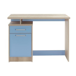 Escritorio Robusto con 2 Cajones - Color Cambrian y Azul - 100x55x75 cm - Mesa de Estudio y Oficina Duradera