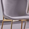 Juego de 4 Sillas con Estructura de Madera Tapizadas en Color Gris Claro y Patas Acabado Dorado - Medidas 50x54x81 cm