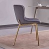 Juego de 4 Sillas con Estructura de Madera Tapizadas en Color Gris oscuro y Patas Acabado Dorado -Medidas 50x54x81 cm