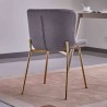 Juego de 4 Sillas con Estructura de Madera Tapizadas en Color Gris oscuro y Patas Acabado Dorado -Medidas 50x54x81 cm