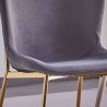 Juego de 4 Sillas con Estructura de Madera Tapizadas en Color Gris oscuro y Patas Acabado Dorado -Medidas 50x54x81 cm