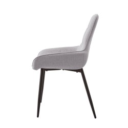 Pack de 4 Sillas Tapizadas en Tela Gris con Tratamiento Easy Clean, Asiento Reforzado  Medidas 54x55x88 cm