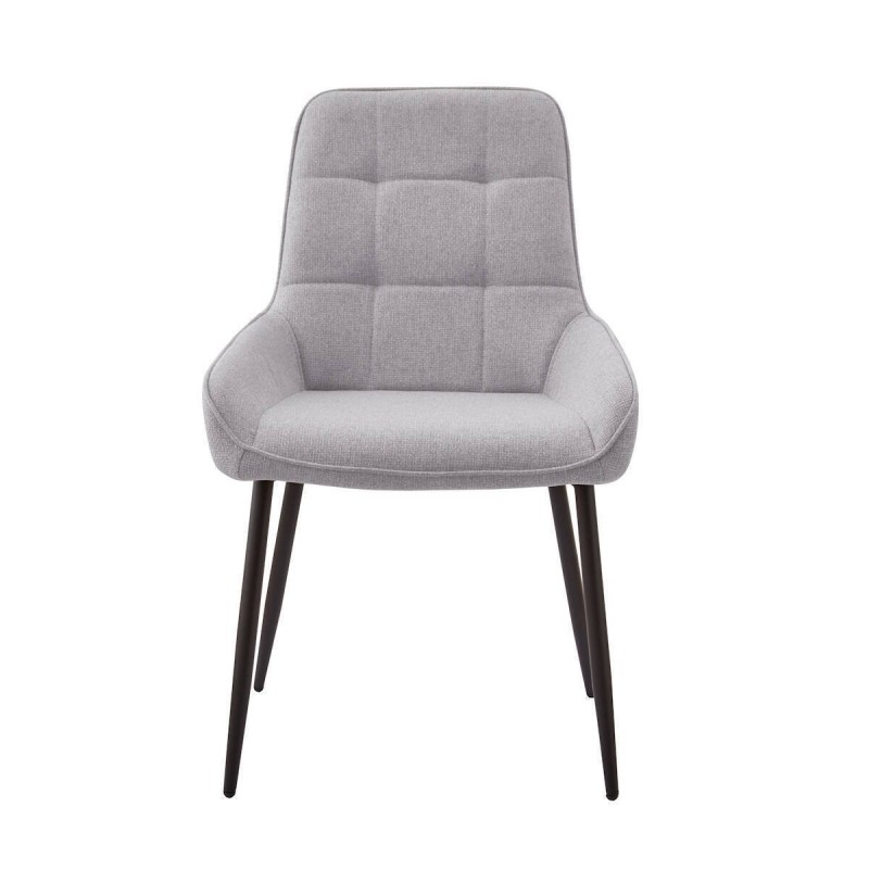 Pack de 4 Sillas Tapizadas en Tela Gris con Tratamiento Easy Clean, Asiento Reforzado  Medidas 54x55x88 cm