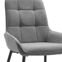 Pack de 4 Sillas Tapizadas en Tela Gris con Tratamiento Easy Clean, Asiento Reforzado  Medidas 54x55x88 cm