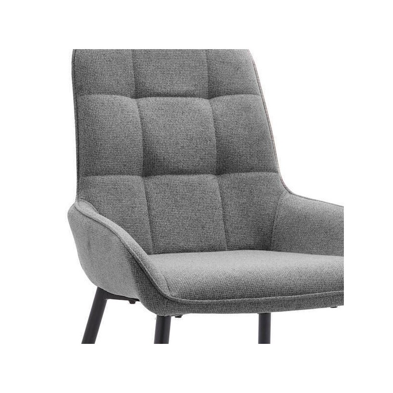 Pack de 4 Sillas Tapizadas en Tela Gris con Tratamiento Easy Clean, Asiento Reforzado  Medidas 54x55x88 cm