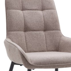 Pack de 4 Sillas Tapizadas en Tela Marron con Tratamiento Easy Clean, Asiento Reforzado Medidas 54x55x88 cm