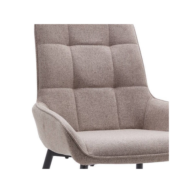 Pack de 4 Sillas Tapizadas en Tela Marron con Tratamiento Easy Clean, Asiento Reforzado Medidas 54x55x88 cm