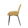 Pack de 4 Sillas Tapizadas en Tela Mostaza con Tratamiento Easy Clean, Asiento Reforzado Medidas 54x55x88 cm