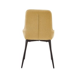 Pack de 4 Sillas Tapizadas en Tela Mostaza con Tratamiento Easy Clean, Asiento Reforzado Medidas 54x55x88 cm