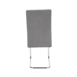 Pack de 4 Sillas de Madera Contrachapada con Relleno de Espuma, Tapizadas en Tela Gris, Patas de Cromo, Medidas 43x49x102 cm