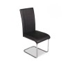 Pack de 4 Sillas de Madera Contrachapada con Relleno de Espuma, Tapizadas en Tela Negra, Patas de Cromo, Medidas 43x49x102 cm