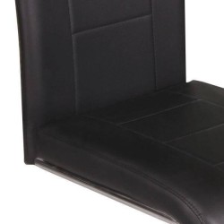 Pack de 4 Sillas de Madera Contrachapada con Relleno de Espuma, Tapizadas en Tela Negra, Patas de Cromo, Medidas 43x49x102 cm