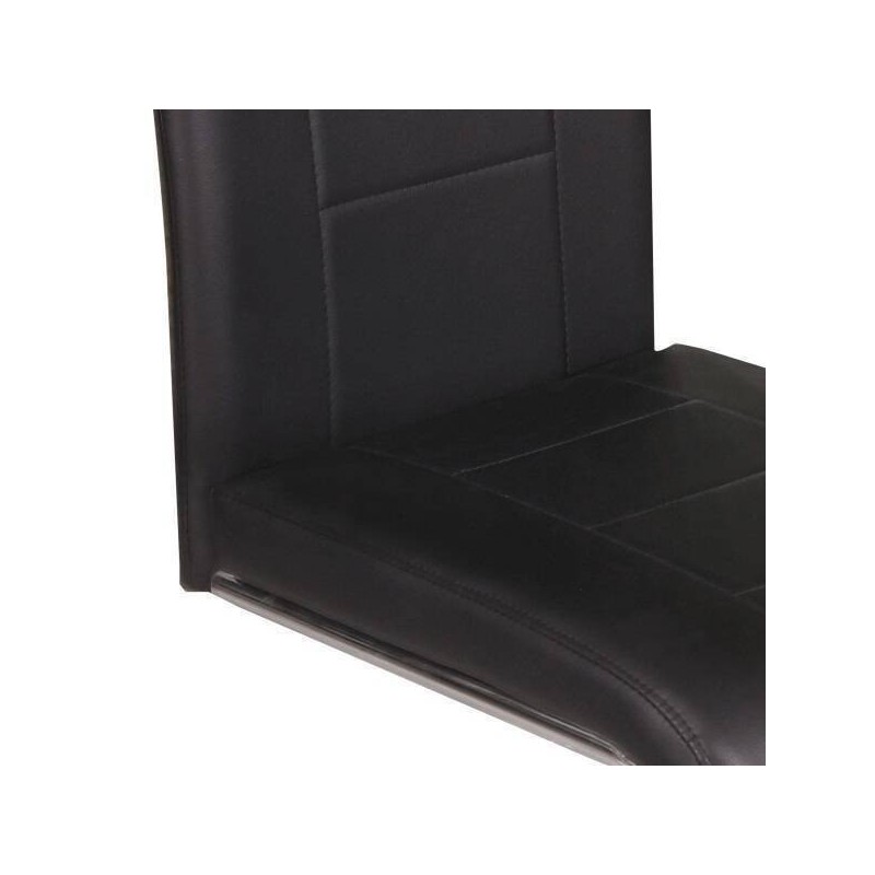 Pack de 4 Sillas de Madera Contrachapada con Relleno de Espuma, Tapizadas en Tela Negra, Patas de Cromo, Medidas 43x49x102 cm