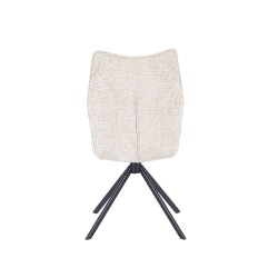 Pack de 2 Sillas Tapizadas en Tela Beige, Patas Negras, Asiento y Respaldo Ergonómicos y Acolchados Medidas 63x48x93 cm