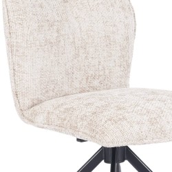 Pack de 2 Sillas Tapizadas en Tela Beige, Patas Negras, Asiento y Respaldo Ergonómicos y Acolchados Medidas 63x48x93 cm