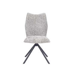 Pack de 2 Sillas Tapizadas en Tela Gris, Patas Negras, Asiento y Respaldo Ergonómicos y Acolchados Medidas 63x48x93 cm