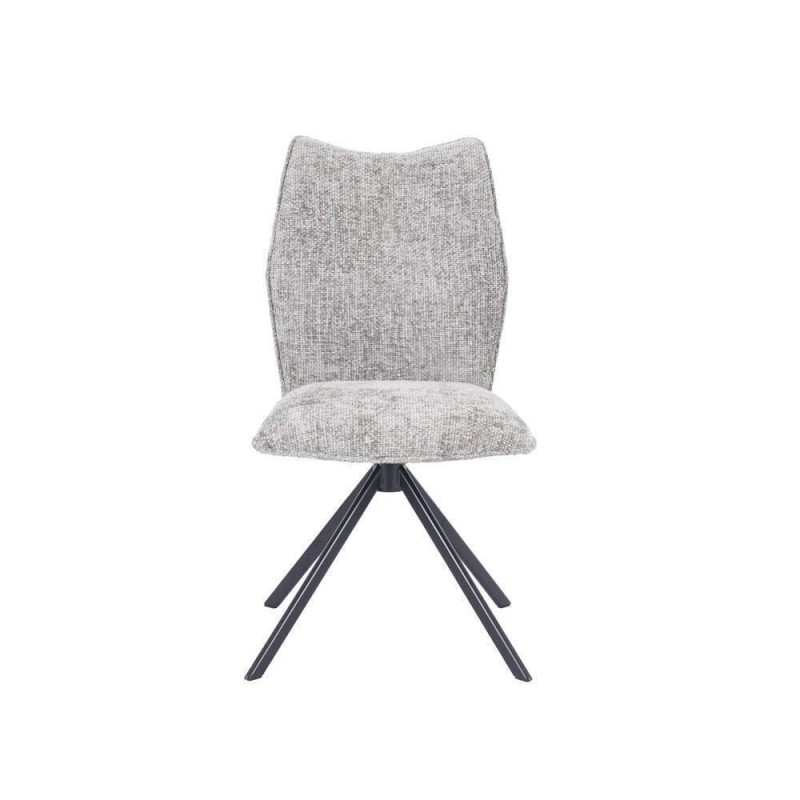 Pack de 2 Sillas Tapizadas en Tela Gris, Patas Negras, Asiento y Respaldo Ergonómicos y Acolchados Medidas 63x48x93 cm