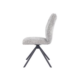 Pack de 2 Sillas Tapizadas en Tela Gris, Patas Negras, Asiento y Respaldo Ergonómicos y Acolchados Medidas 63x48x93 cm