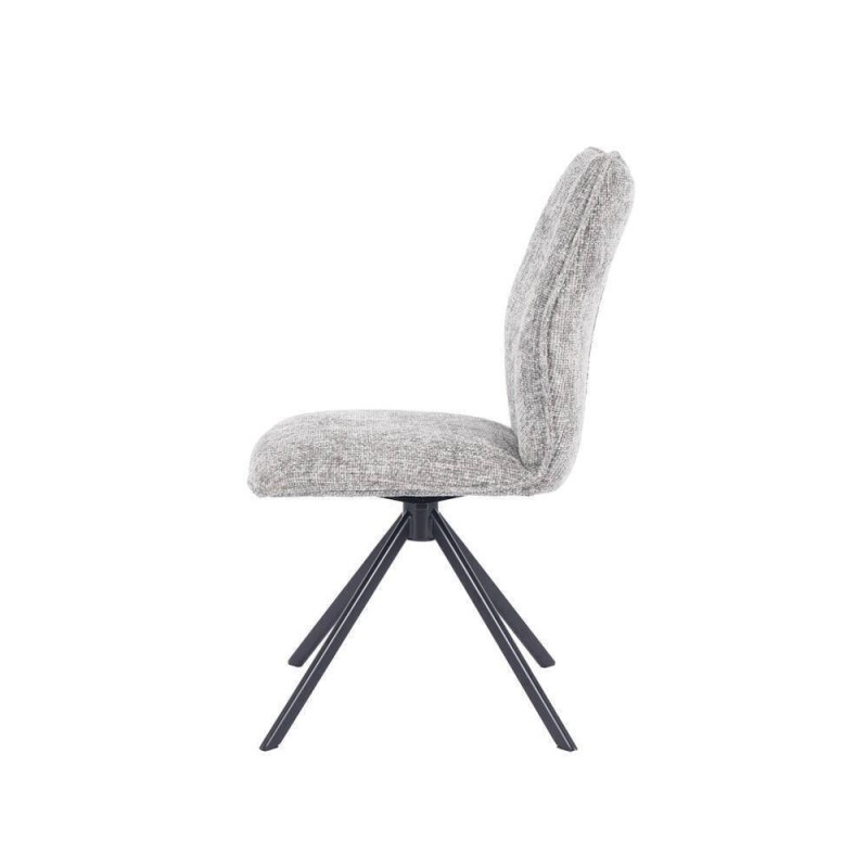 Pack de 2 Sillas Tapizadas en Tela Gris, Patas Negras, Asiento y Respaldo Ergonómicos y Acolchados Medidas 63x48x93 cm