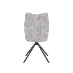 Pack de 2 Sillas Tapizadas en Tela Gris, Patas Negras, Asiento y Respaldo Ergonómicos y Acolchados Medidas 63x48x93 cm