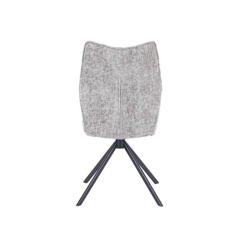 Pack de 2 Sillas Tapizadas en Tela Gris, Patas Negras, Asiento y Respaldo Ergonómicos y Acolchados Medidas 63x48x93 cm