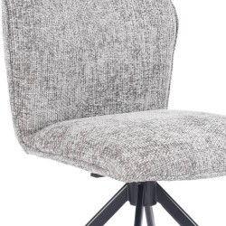 Pack de 2 Sillas Tapizadas en Tela Gris, Patas Negras, Asiento y Respaldo Ergonómicos y Acolchados Medidas 63x48x93 cm