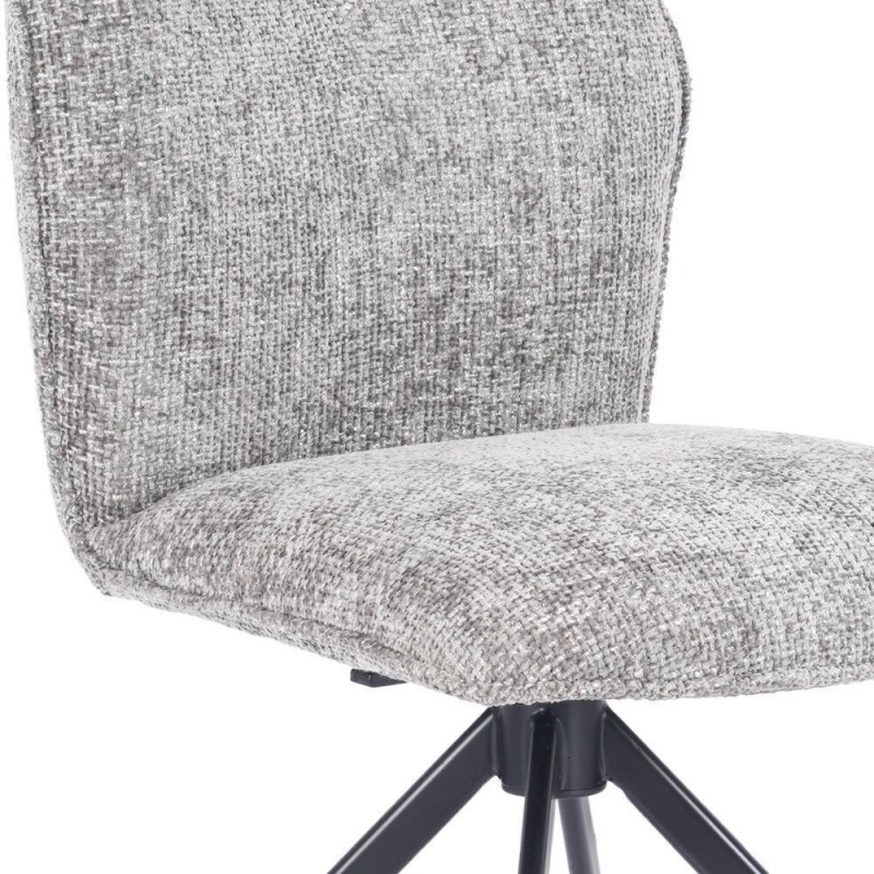 Pack de 2 Sillas Tapizadas en Tela Gris, Patas Negras, Asiento y Respaldo Ergonómicos y Acolchados Medidas 63x48x93 cm