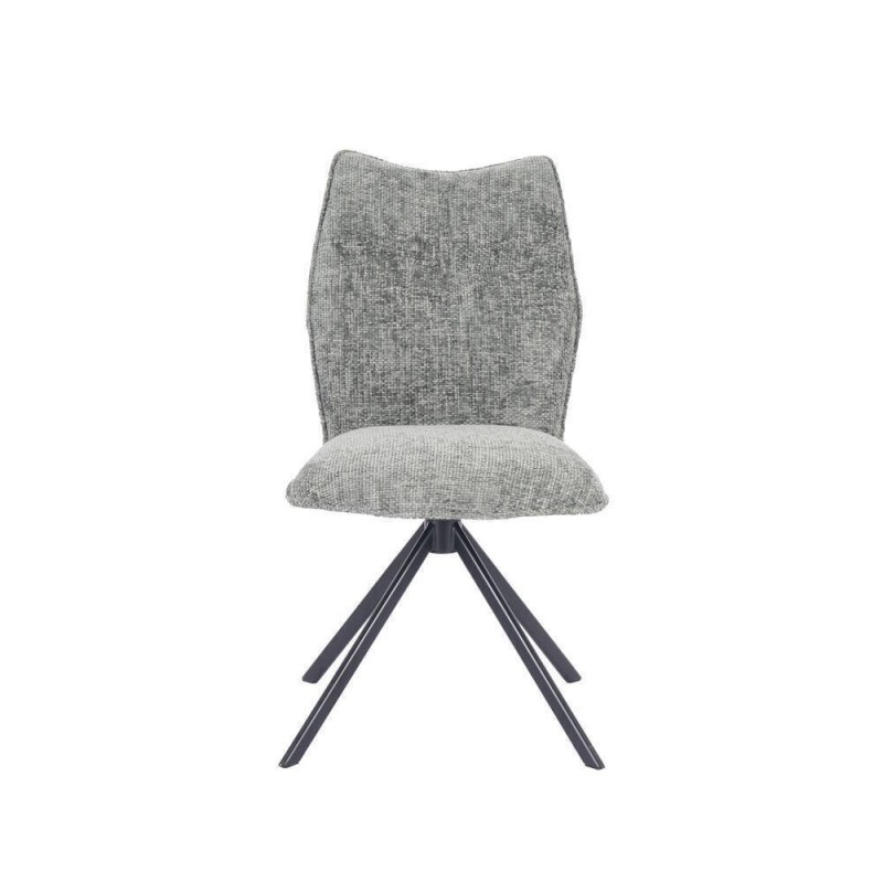 Pack de 2 Sillas Tapizadas en Tela Musgo, Patas Negras, Asiento y Respaldo Ergonómicos y Acolchados Medidas 63x48x93 cm