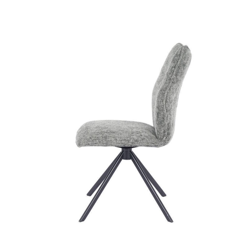 Pack de 2 Sillas Tapizadas en Tela Musgo, Patas Negras, Asiento y Respaldo Ergonómicos y Acolchados Medidas 63x48x93 cm