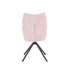 Pack de 2 Sillas Tapizadas en Tela Rosa, Patas Negras, Asiento y Respaldo Ergonómicos y Acolchados Medidas 63x48x93 cm