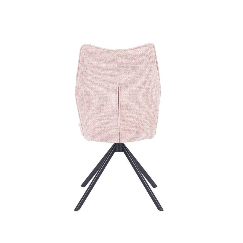 Pack de 2 Sillas Tapizadas en Tela Rosa, Patas Negras, Asiento y Respaldo Ergonómicos y Acolchados Medidas 63x48x93 cm