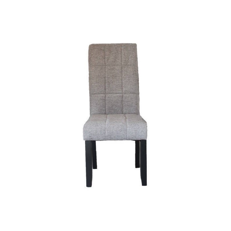 Pack de 2 Sillas Tapizadas en Tela Gris con Patas Negras, Acolchado Cuadrado en Respaldo y Asiento, Medidas 47x62x106.5 cm