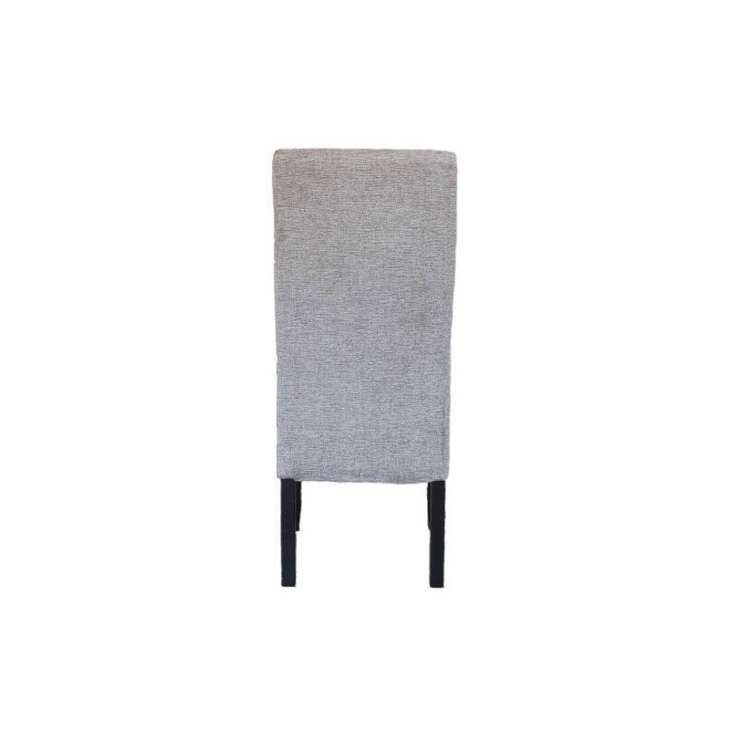 Pack de 2 Sillas Tapizadas en Tela Gris con Patas Negras, Acolchado Cuadrado en Respaldo y Asiento, Medidas 47x62x106.5 cm